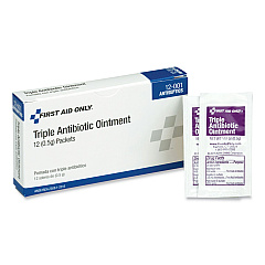 PhysiciansCare by First Aid Only First Aid Kit Refill Triple Antibiotic Ointment, Packet, 12/Box (12001)