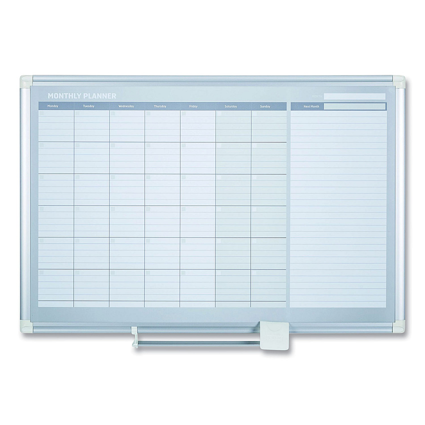 MasterVision Monthly Planner, 36x24, Silver Frame (GA0397830)
