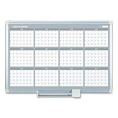 MasterVision 12 Month Year Planner, 36x24, Aluminum Frame (GA03106830)