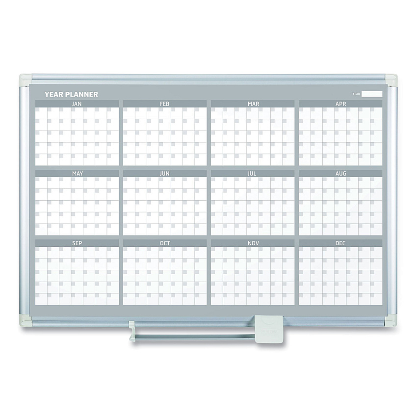 MasterVision 12 Month Year Planner, 36x24, Aluminum Frame (GA03106830)