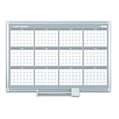 MasterVision 12 Month Planner, 48x36, Aluminum Frame (GA05106830)