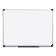 MasterVision Value Lacquered Steel Magnetic Dry Erase Board, 18 x 24, White, Aluminum (MA0207170)