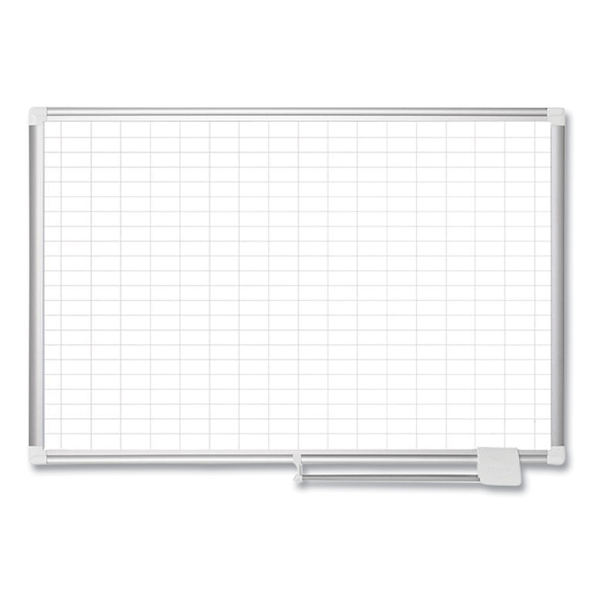 MasterVision Grid Planning Board, 1 x 2 Grid, 72 x 48, White/Silver (MA2792830)