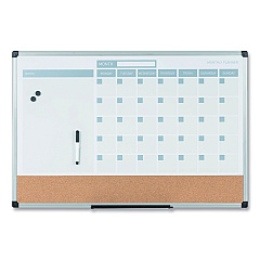 MasterVision 3-in-1 Calendar Planner Dry Erase Board, 24 x 18, Aluminum Frame (MB3507186)