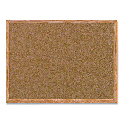 MasterVision Value Cork Bulletin Board with Oak Frame, 24 x 36, Natural (MC070014231)