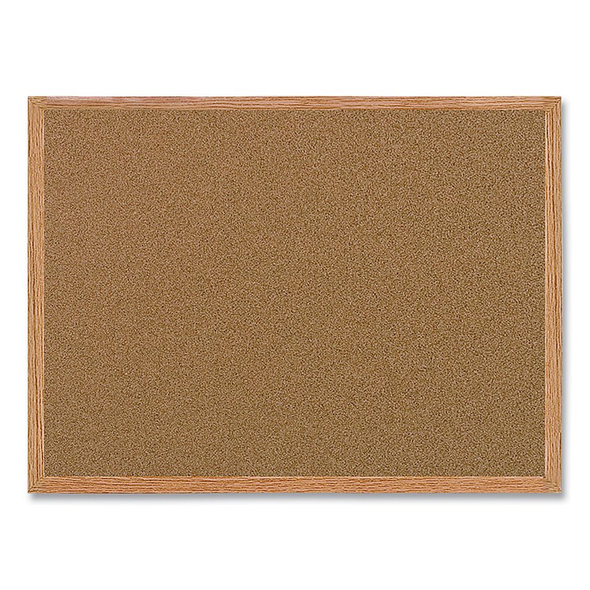 MasterVision Value Cork Bulletin Board with Oak Frame, 24 x 36, Natural (MC070014231)