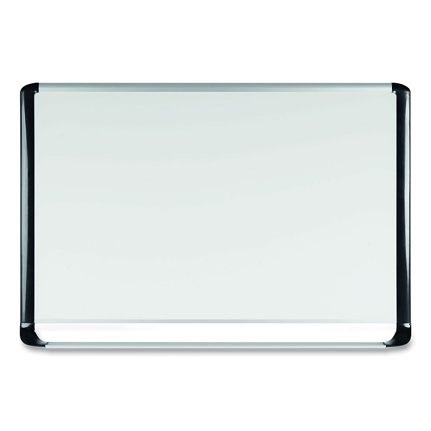 MasterVision Lacquered steel magnetic dry erase board, 36 x 48, Silver/Black (MVI050201)