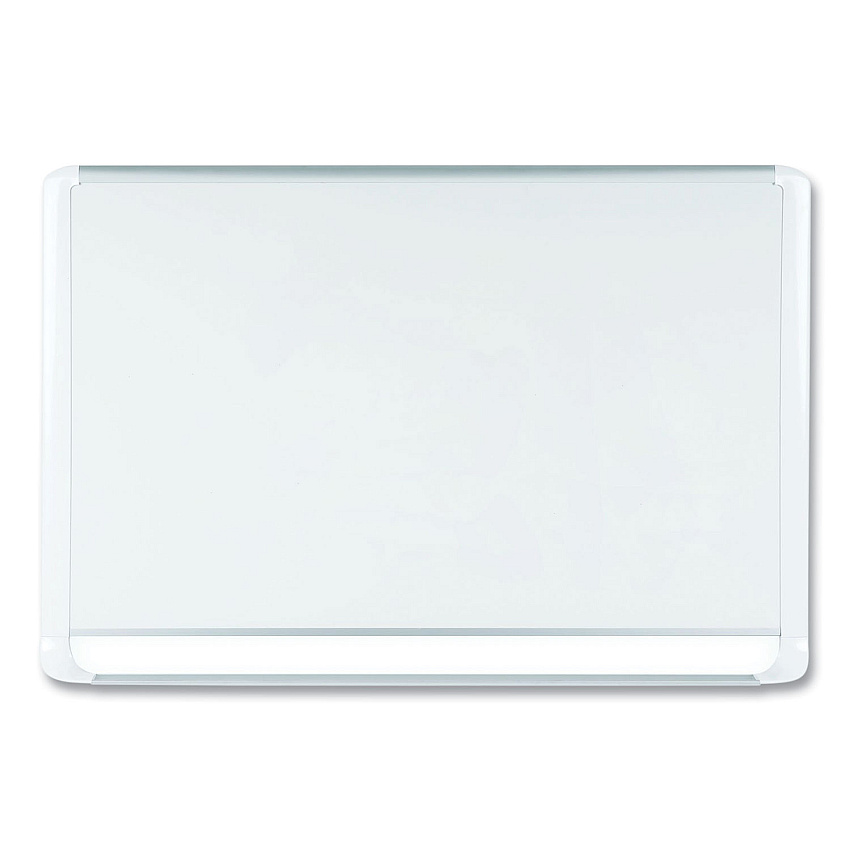 MasterVision Lacquered steel magnetic dry erase board, 36 x 48, Silver/White (MVI050205)