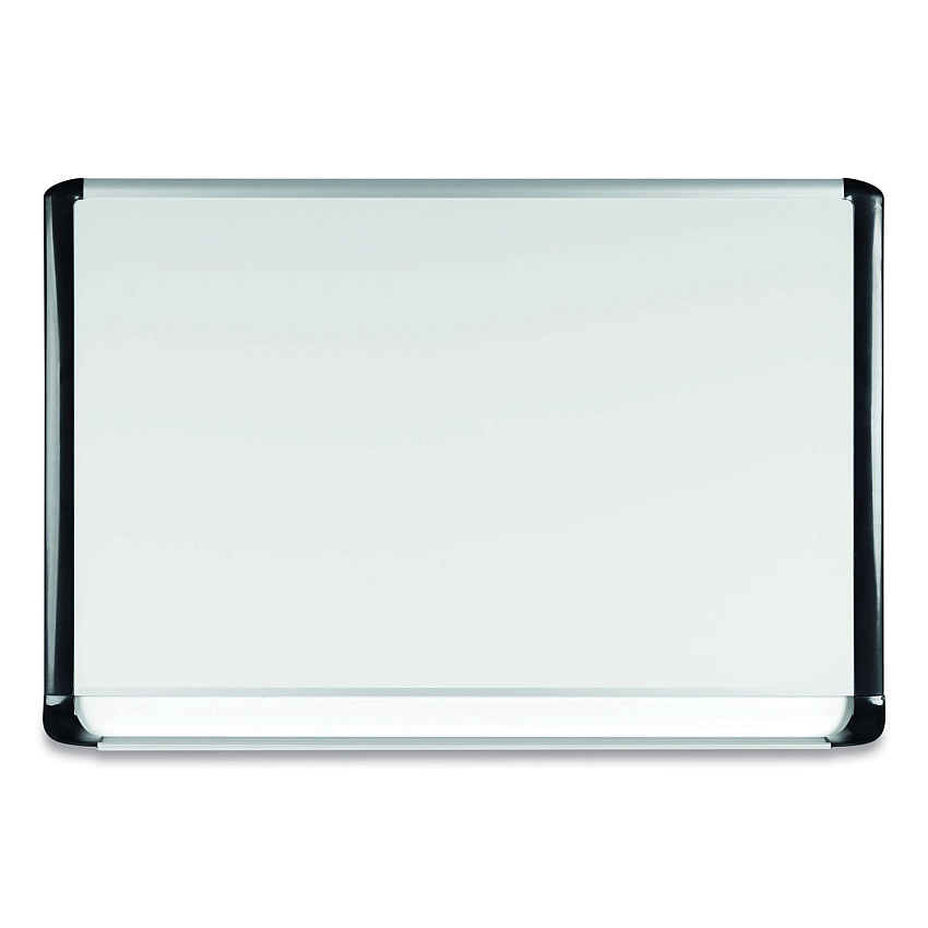 MasterVision Lacquered steel magnetic dry erase board, 48 x 72, Silver/Black (MVI270201)