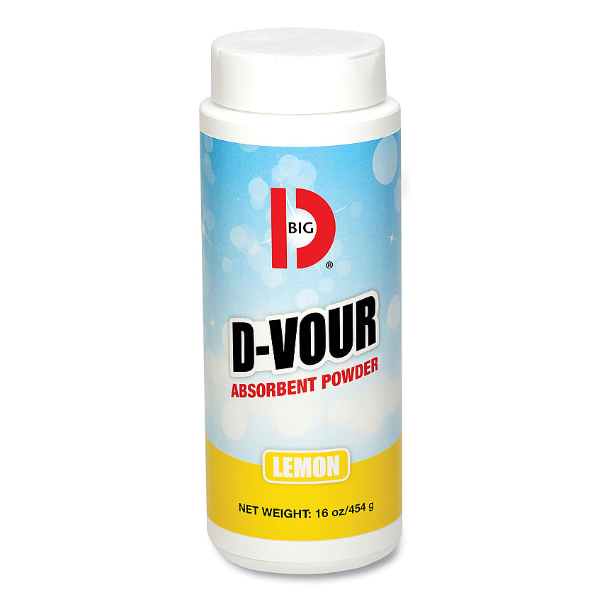 Big D Industries D-Vour Absorbent Powder, Lemon, 16 oz Canister, 6/Carton (166)