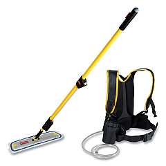 Rubbermaid Commercial Flow Finishing System, 18" Wide Nylon Head, 56" Yellow Plastic Handle (Q979)