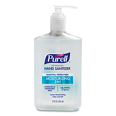 PURELL 2 in 1 Moisturizing Advanced Hand Sanitizer Gel, Clean Scent, 12 oz Pump Bottle, Clean Scent (369812)