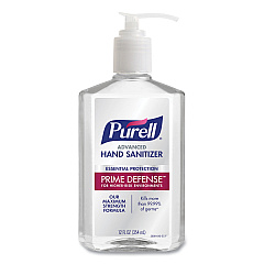 PURELL Prime Defense Advanced 85% Alcohol Gel Hand Sanitizer, 12 oz Pump Bottle, Clean Scent (369912)