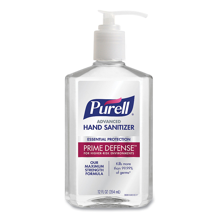 PURELL Prime Defense Advanced 85% Alcohol Gel Hand Sanitizer, 12 oz Pump Bottle, Clean Scent (369912)