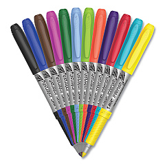 BIC Intensity Ultra Fine Tip Permanent Marker, Ultra-Fine Needle Tip, Assorted Vivid Fashion Colors, 36/Pack (GPMUP361AST)