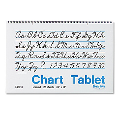 Pacon Chart Tablets, Unruled, 24 x 16, White, 25 Sheets (74520)