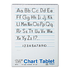 Pacon Chart Tablets, Presentation Format (1.5" Rule), 24 x 32, White, 25 Sheets (74710)