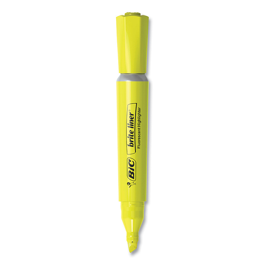 BIC Brite Liner Tank-Style Highlighter Value Pack, Assorted Ink Colors, Chisel Tip, Assorted Barrel Colors, 36/Pack (BLMG36AST)