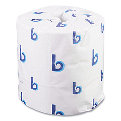 Boardwalk Two-Ply Toilet Tissue, Septic Safe, White, 4 1/2 x 4 1/2, 500 Sheets/Roll, 96 Rolls/Carton (BWK6155B)