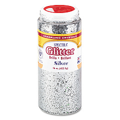 Pacon Spectra Glitter, 0.04 Hexagon Crystals, Silver, 16 oz Shaker-Top Jar (91710)