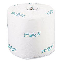 Windsoft Bath Tissue, Septic Safe, 2-Ply, White, 4 x 3.75, 400 Sheets/Roll, 24 Rolls/Carton (WIN2400)