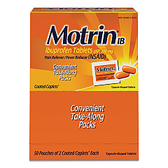 Motrin IB Ibuprofen Tablets, Two-Pack, 50 Packs/Box (48152)