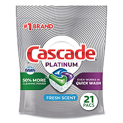Cascade ActionPacs, Fresh Scent, 11.7 oz Bag, 21/Pack, 5 Packs/Carton (08275CT)