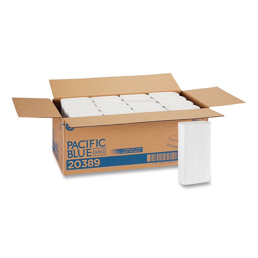 Georgia Pacific Professional Pacific Blue Select Folded Paper Towels, 9.2 x 9.4, White, 250/Pack, 16 Packs/Carton (20389)