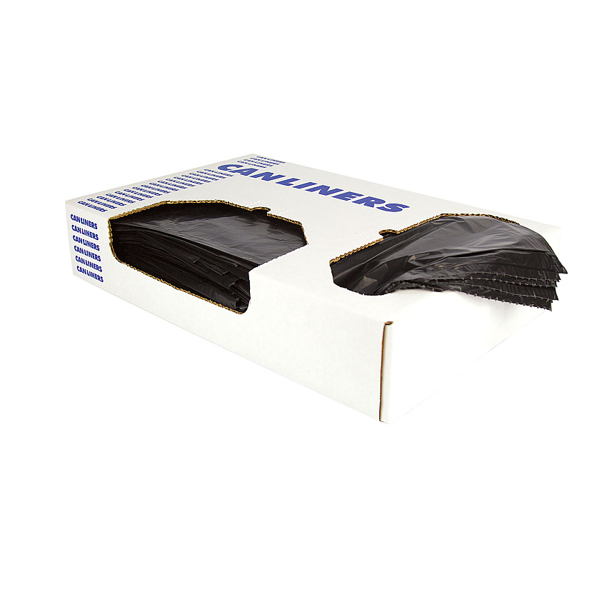 Heritage Linear Low-Density Can LinersFlat Fold, Dual-Dispensing, 45 gal, 1.5 mil, 40 x 46, Black, 100/Carton (H8046AK)