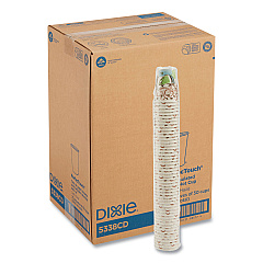 Dixie PerfecTouch Paper Hot Cups, 8 oz, Coffee Haze Design, 50/Sleeve, 20 Sleeves/Carton (5338CD)