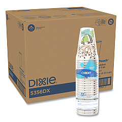 Dixie PerfecTouch Paper Hot Cups, 16 oz, Coffee Haze Design, 25 Sleeve, 20 Sleeves/Carton (5356DX)