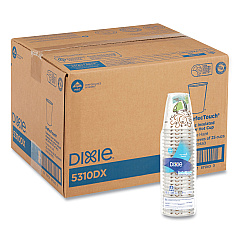 Dixie PerfecTouch Paper Hot Cups, 10 oz, Coffee Haze Design, 25 Sleeve, 20 Sleeves/Carton (5310DX)