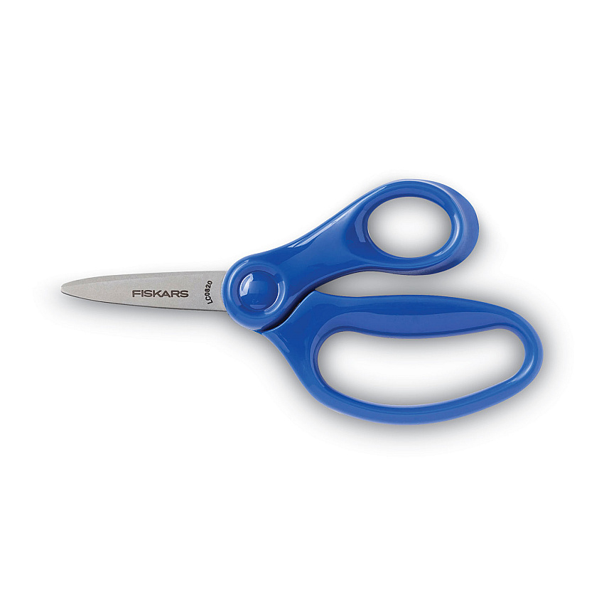 Fiskars Kids/Student Scissors, Pointed Tip, 5" Long, 1.75" Cut Length, Assorted Straight Handles (1943001063)