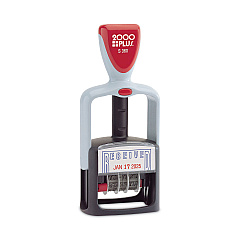 COSCO 2000PLUS Model S 360 Two-Color Message Dater, 1.75 x 1, "Received", Self-Inking, Blue/Red (011034)