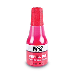 COSCO 2000PLUS Self-Inking Refill Ink, Red, 0.9 oz. Bottle (032960)
