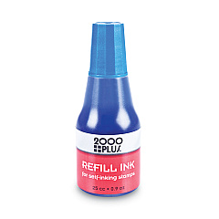COSCO 2000PLUS Self-Inking Refill Ink, Blue, 0.9 oz. Bottle (032961)