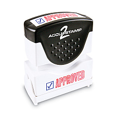 ACCUSTAMP2 Pre-Inked Shutter Stamp, Red/Blue, APPROVED, 1 5/8 x 1/2 (035525)