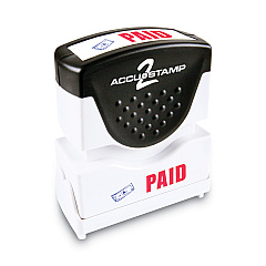 ACCUSTAMP2 Pre-Inked Shutter Stamp with Microban, Red/Blue, PAID, 1 5/8 x 1/2 (035535)