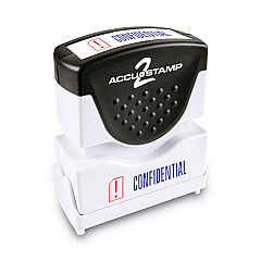 ACCUSTAMP2 Pre-Inked Shutter Stamp, Red/Blue, CONFIDENTIAL, 1 5/8 x 1/2 (035536)