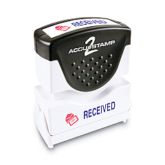 ACCUSTAMP2 Pre-Inked Shutter Stamp, Red/Blue, RECEIVED, 1 5/8 x 1/2 (035537)