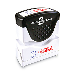ACCUSTAMP2 Pre-Inked Shutter Stamp, Red/Blue, ORIGINAL, 1 5/8 x 1/2 (035540)