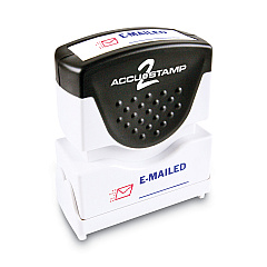 ACCUSTAMP2 Pre-Inked Shutter Stamp, Red/Blue, EMAILED, 1 5/8 x 1/2 (035541)