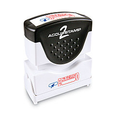 ACCUSTAMP2 Pre-Inked Shutter Stamp, Red/Blue, ENTERED, 1 5/8 x 1/2 (035544)