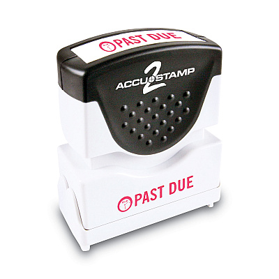ACCUSTAMP2 Pre-Inked Shutter Stamp, Red, PAST DUE, 1 5/8 x 1/2 (035571)