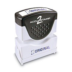 ACCUSTAMP2 Pre-Inked Shutter Stamp, Blue, ORIGINAL, 1 5/8 x 1/2 (035572)