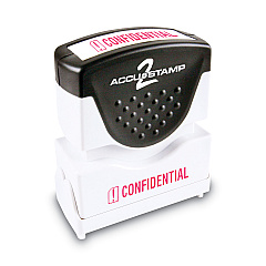 ACCUSTAMP2 Pre-Inked Shutter Stamp, Red, CONFIDENTIAL, 1 5/8 x 1/2 (035574)