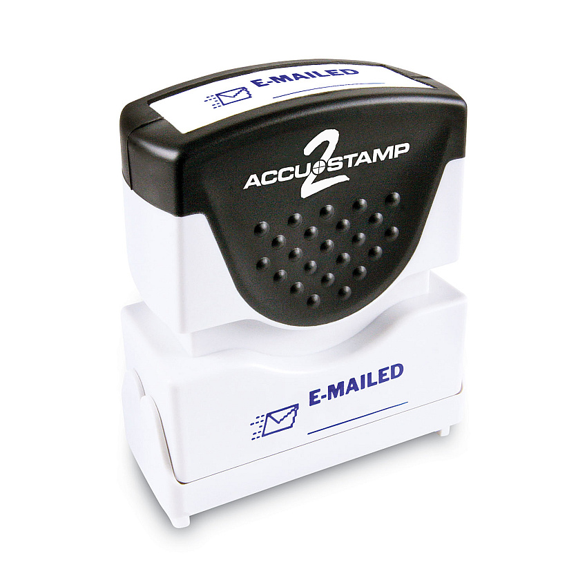 ACCUSTAMP2 Pre-Inked Shutter Stamp, Blue, EMAILED, 1 5/8 x 1/2 (035577)