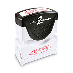 ACCUSTAMP2 Pre-Inked Shutter Stamp, Red, FAXED, 1 5/8 x 1/2 (035583)