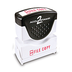 ACCUSTAMP2 Pre-Inked Shutter Stamp, Red, FILE COPY, 1 5/8 x 1/2 (035596)