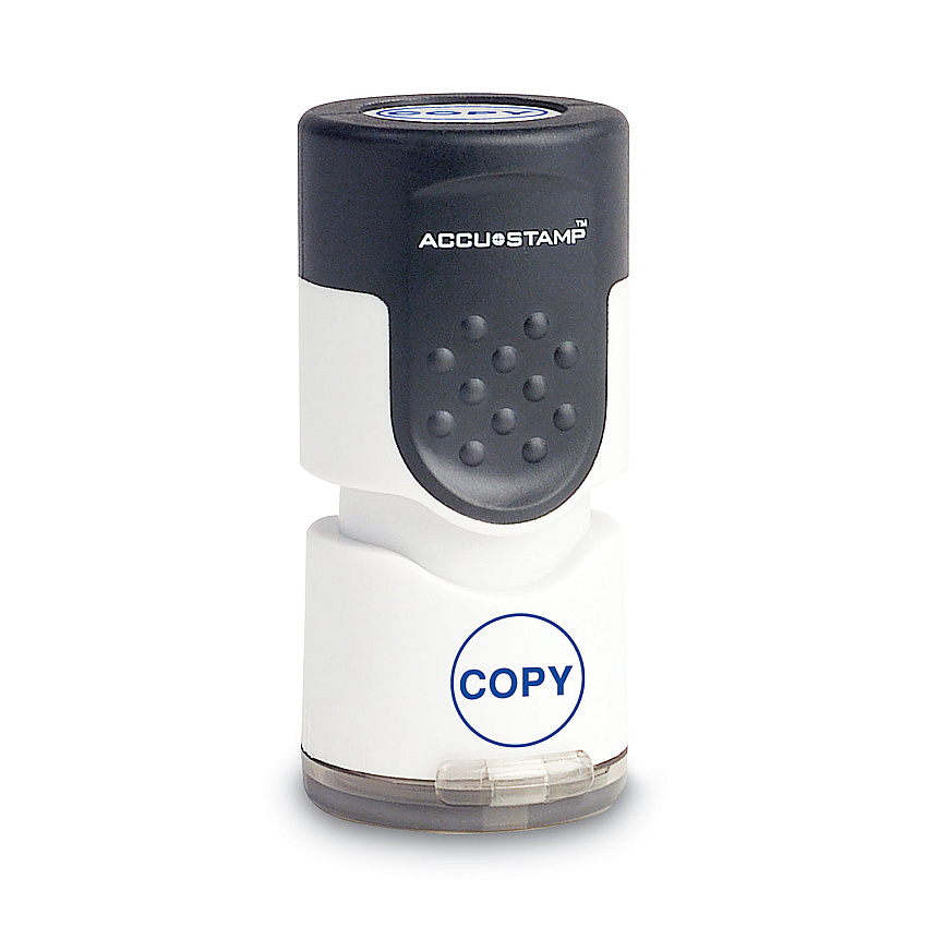 ACCUSTAMP Pre-Inked Round Stamp, COPY, 5/8" dia, Blue (035653)
